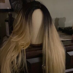 Ombre Black and Blonde Women's Wig